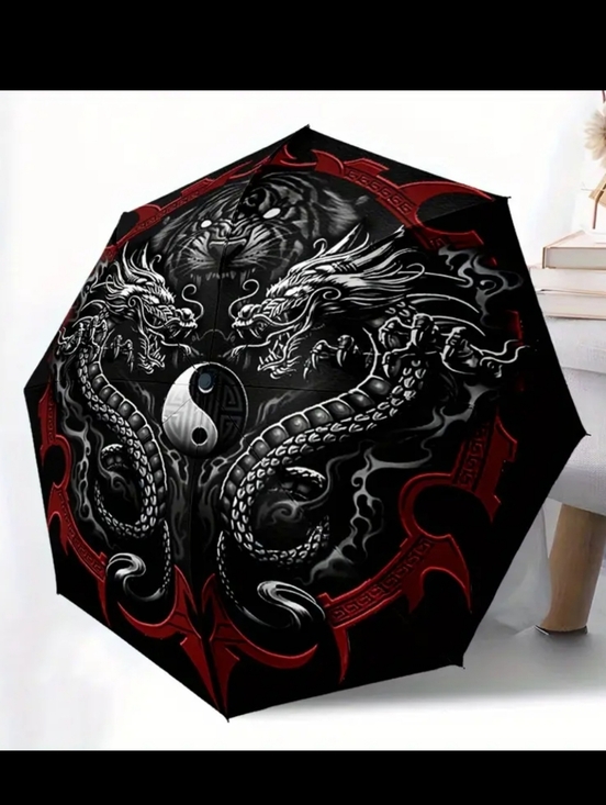 Source Unknown Accessories - 🆕️☯️🐉🐯 YIN YANG DRAGON & TIGER AUTOMATIC & COMPACT UMBRELLA 🐉🐯☯️